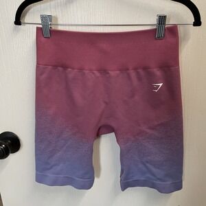 Gymshark Womens Pink Adapt Ombre Seamless Cycling Shorts Rose Pink Purple SZ S/M